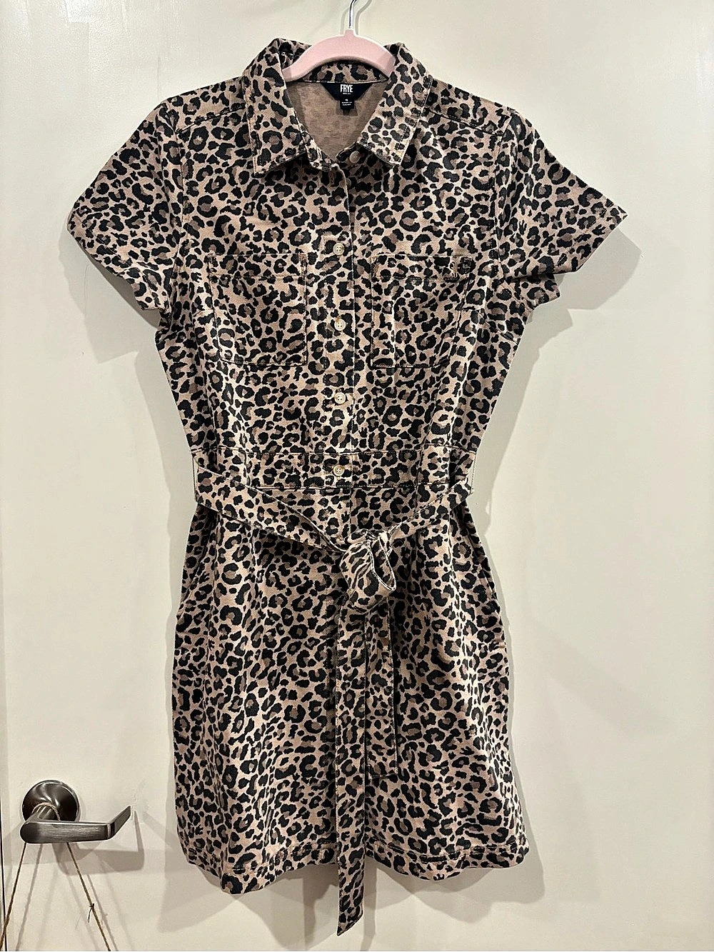 FRYE Leopard Print Mini Dress Size Small  New